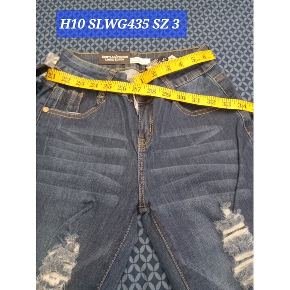 SL JEANS STRETCH DENIM BLUE WAIST 27IN,  H10 SLWG435 SZ 3 ,SKINNY, RIPPED JEANS - Picture 1 of 11